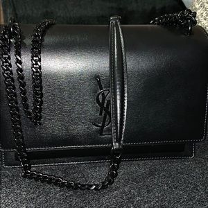 YSL Black Sunset Calfskin Shoulder bag